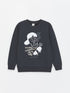 LC Waikiki Crew Neck Printed Reversible Sequined Long Sleeve Boy's Sweatshirt